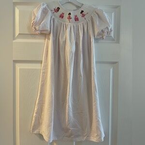 Girls' White Ballerina Smocked Dress